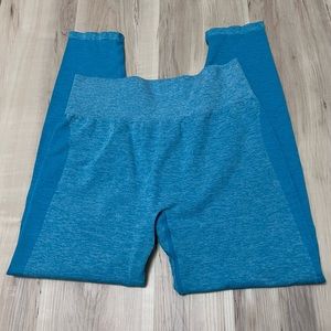 Victoria's Secret Pink Size Large Seamless Leggings in Aqua Blue Athleisure Wear